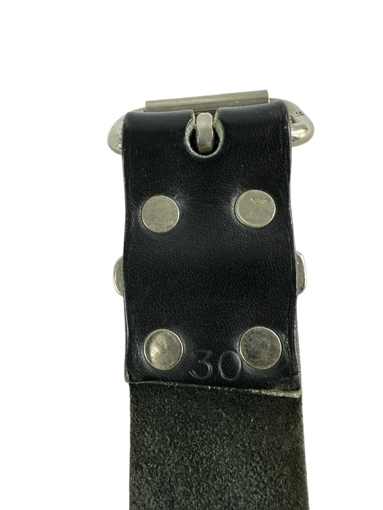 Leather Studded Belt for Him or Her, Handmade Black Men Genuine Custom Made Black Leather With Silver Studs Unisex Belt Size 30 Unisex
